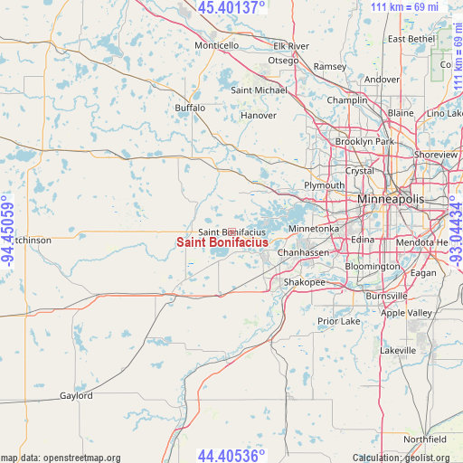 Saint Bonifacius on map