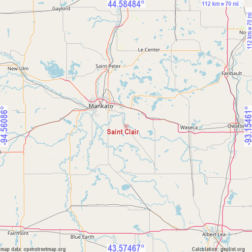Saint Clair on map