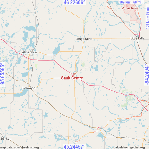 Sauk Centre on map