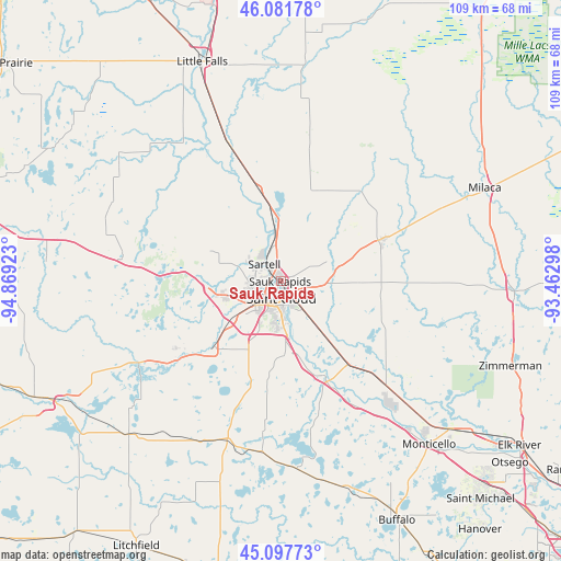 Sauk Rapids on map