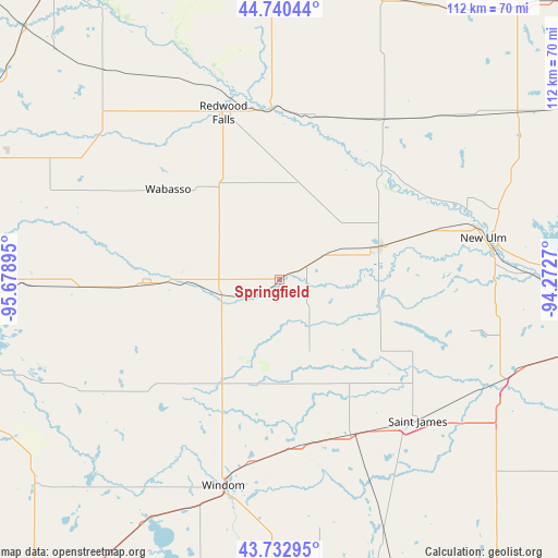 Springfield on map