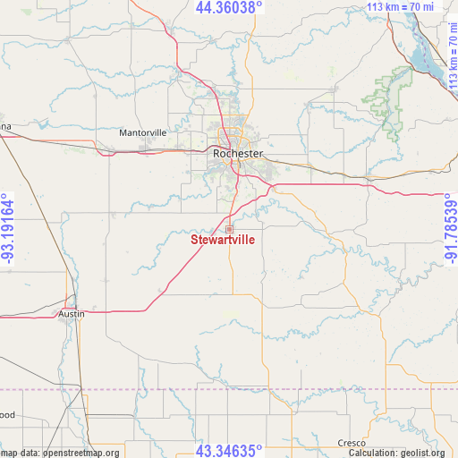 Stewartville on map