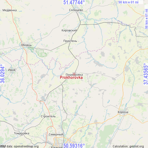 Prokhorovka on map
