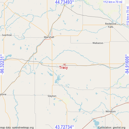 Tracy on map