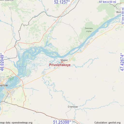 Privolzhskoye on map