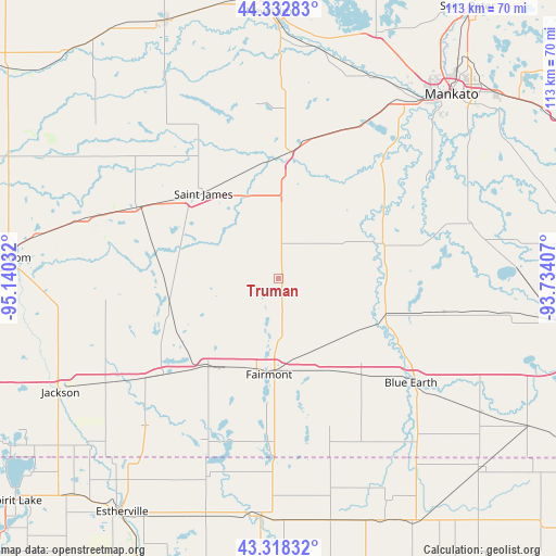 Truman on map