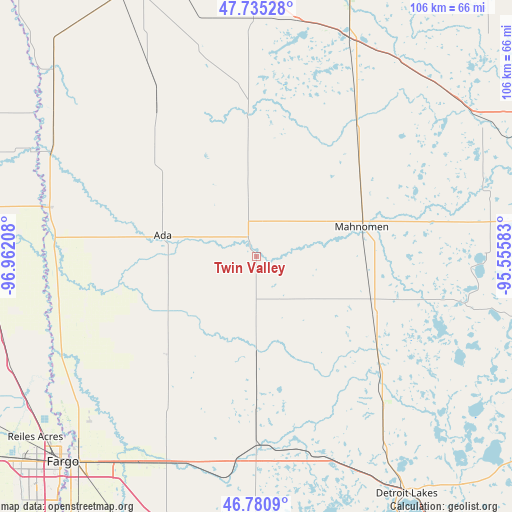 Twin Valley on map