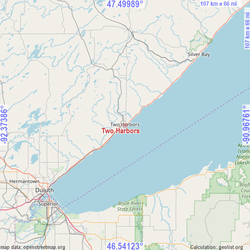 Two Harbors on map