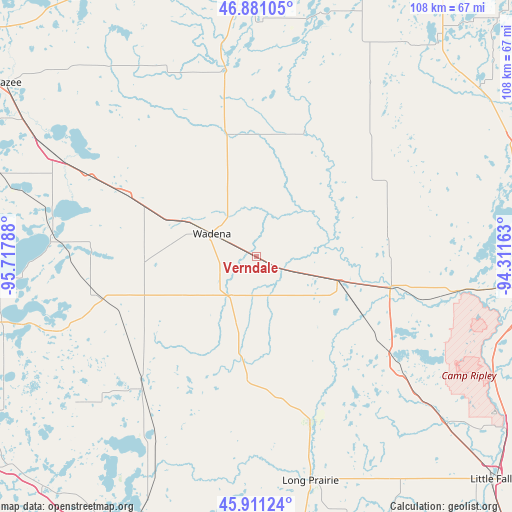 Verndale on map