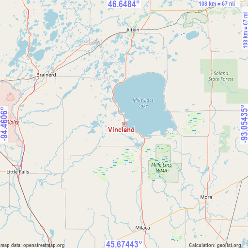 Vineland on map