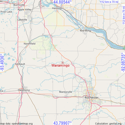 Wanamingo on map