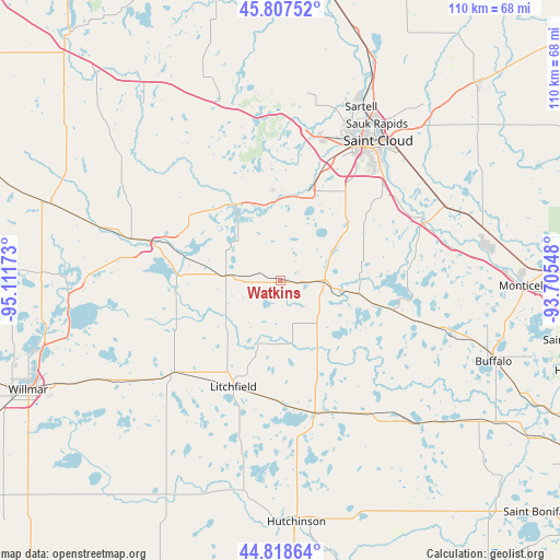 Watkins on map