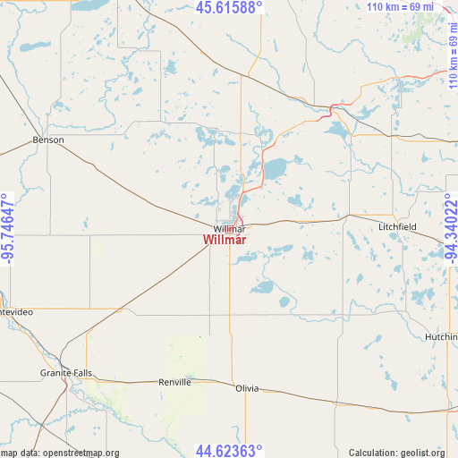 Willmar on map