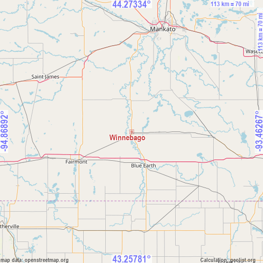 Winnebago on map