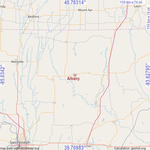 Albany on map