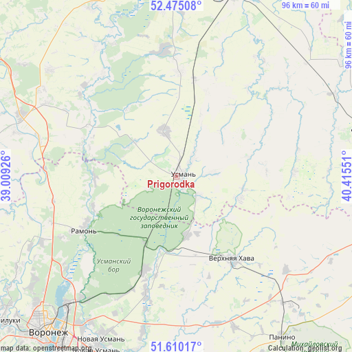 Prigorodka on map