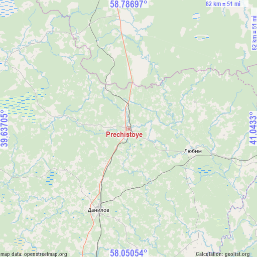 Prechistoye on map