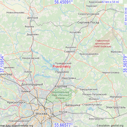 Pravdinskiy on map