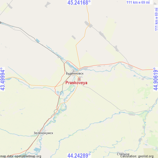 Praskoveya on map