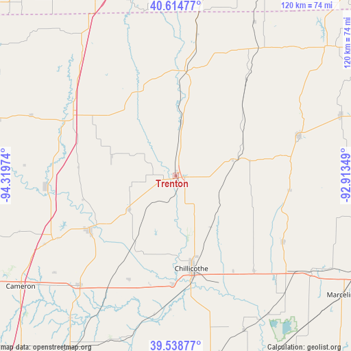 Trenton on map