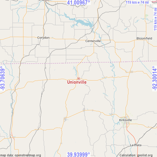 Unionville on map