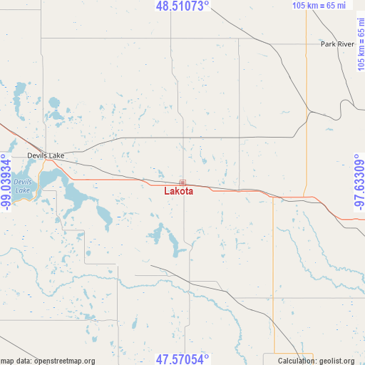 Lakota on map