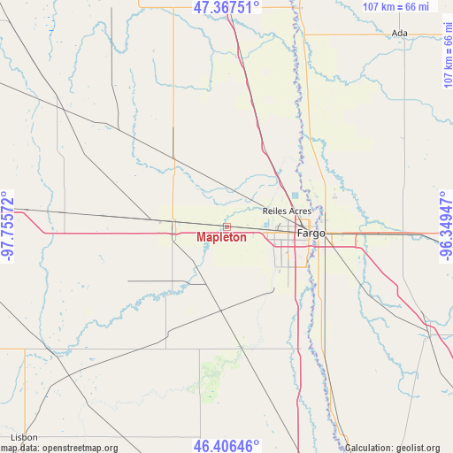 Mapleton on map