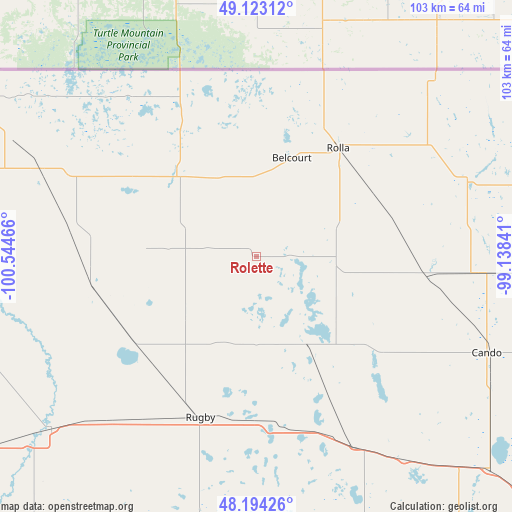 Rolette on map