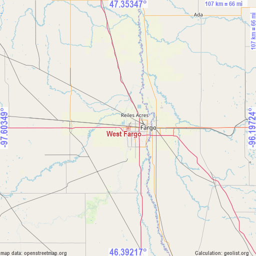 West Fargo on map