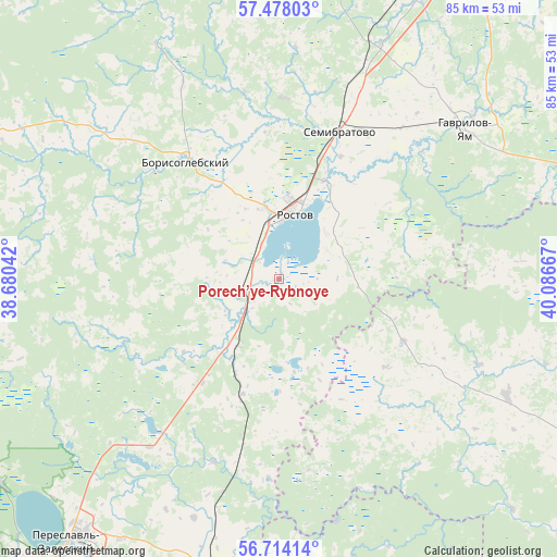 Porech’ye-Rybnoye on map