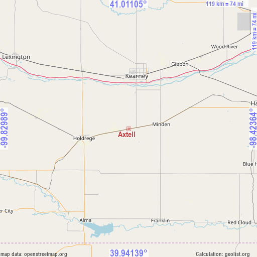 Axtell on map