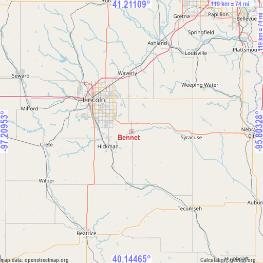 Bennet on map