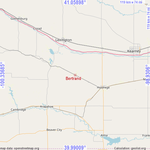 Bertrand on map