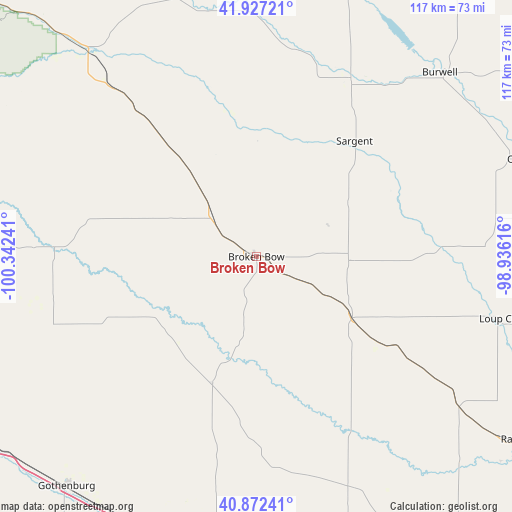 Broken Bow on map