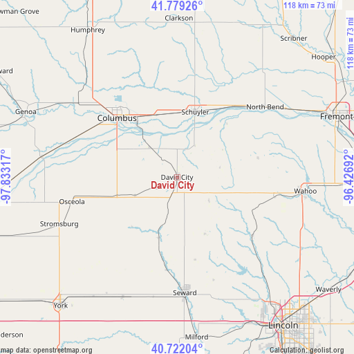 David City on map