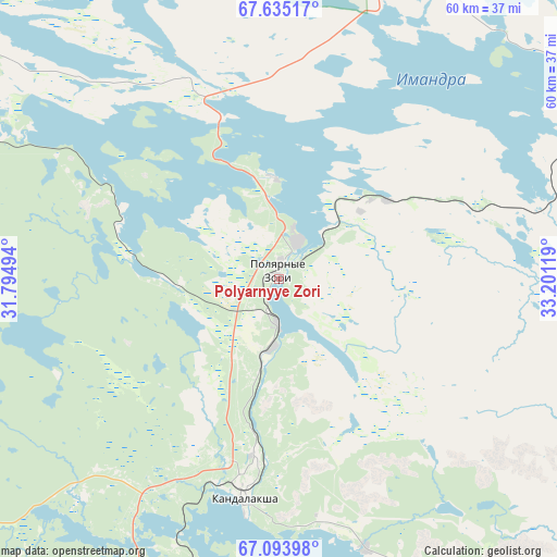 Polyarnyye Zori on map