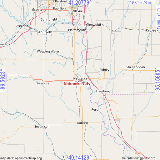 Nebraska City on map