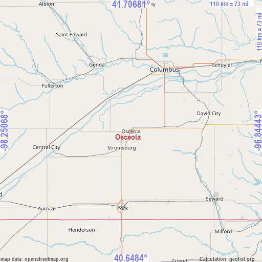 Osceola on map