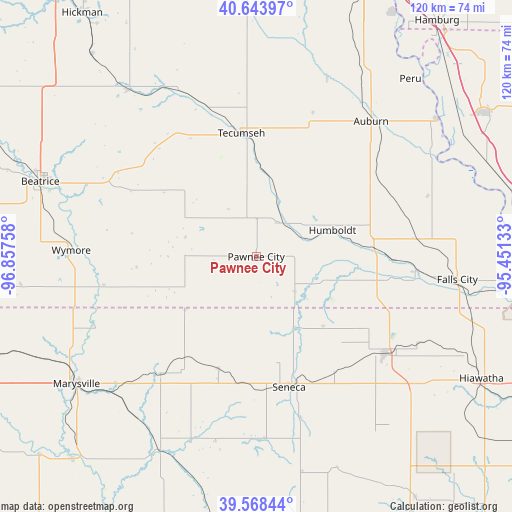Pawnee City on map