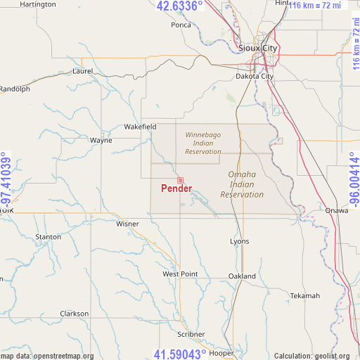 Pender on map