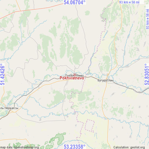 Pokhvistnevo on map