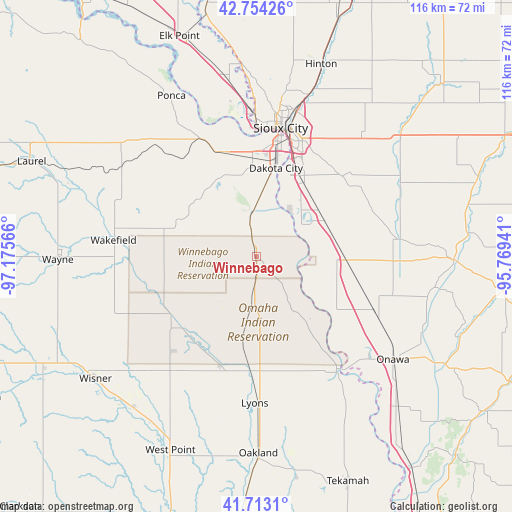 Winnebago on map