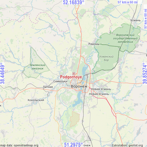Podgornoye on map