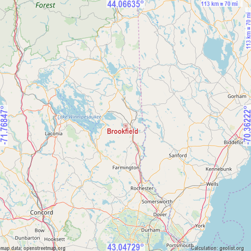 Brookfield on map