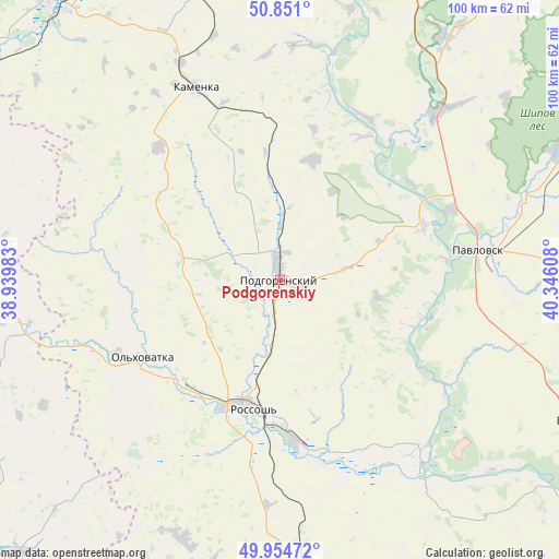 Podgorenskiy on map