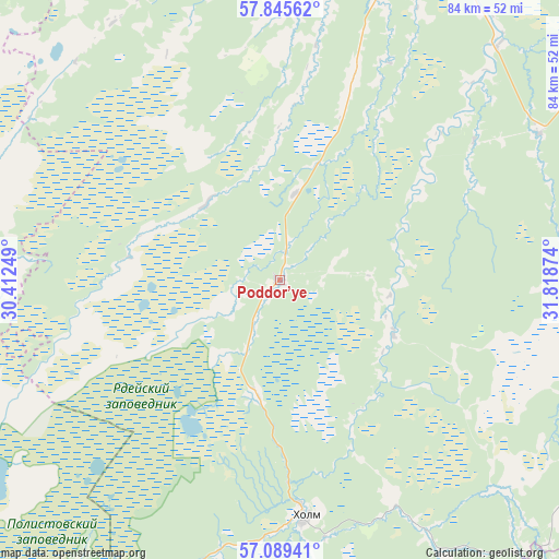Poddor’ye on map