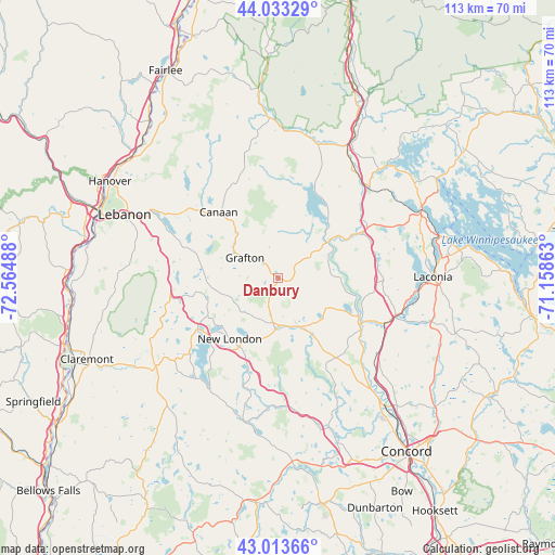 Danbury on map