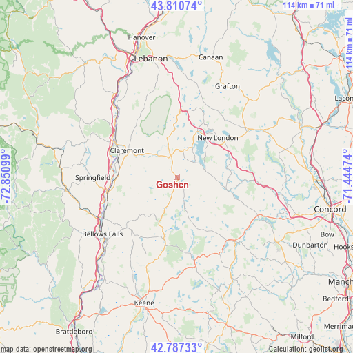 Goshen on map