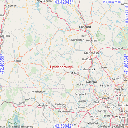 Lyndeborough on map