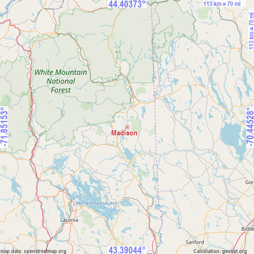 Madison on map